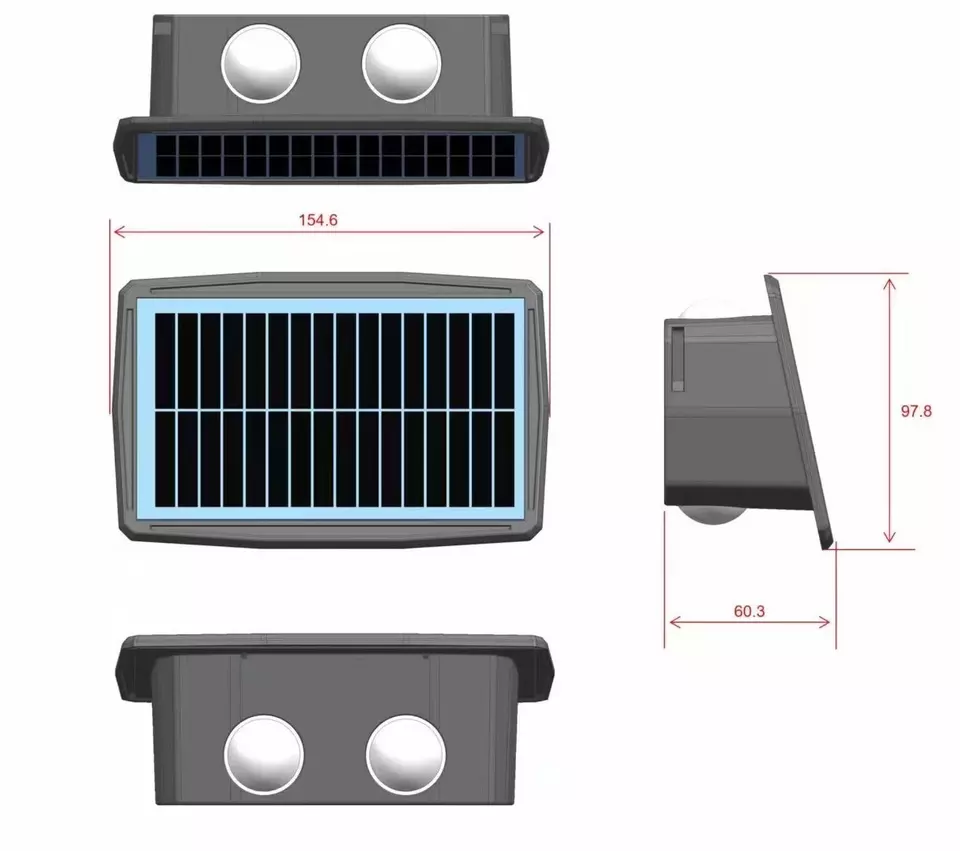 4W 6W Solar Led Light Outdoor Impermeable Solar Hight Lights Aplique de pared Lámpara de pared inteligente Lámpara de pared solar para exteriores