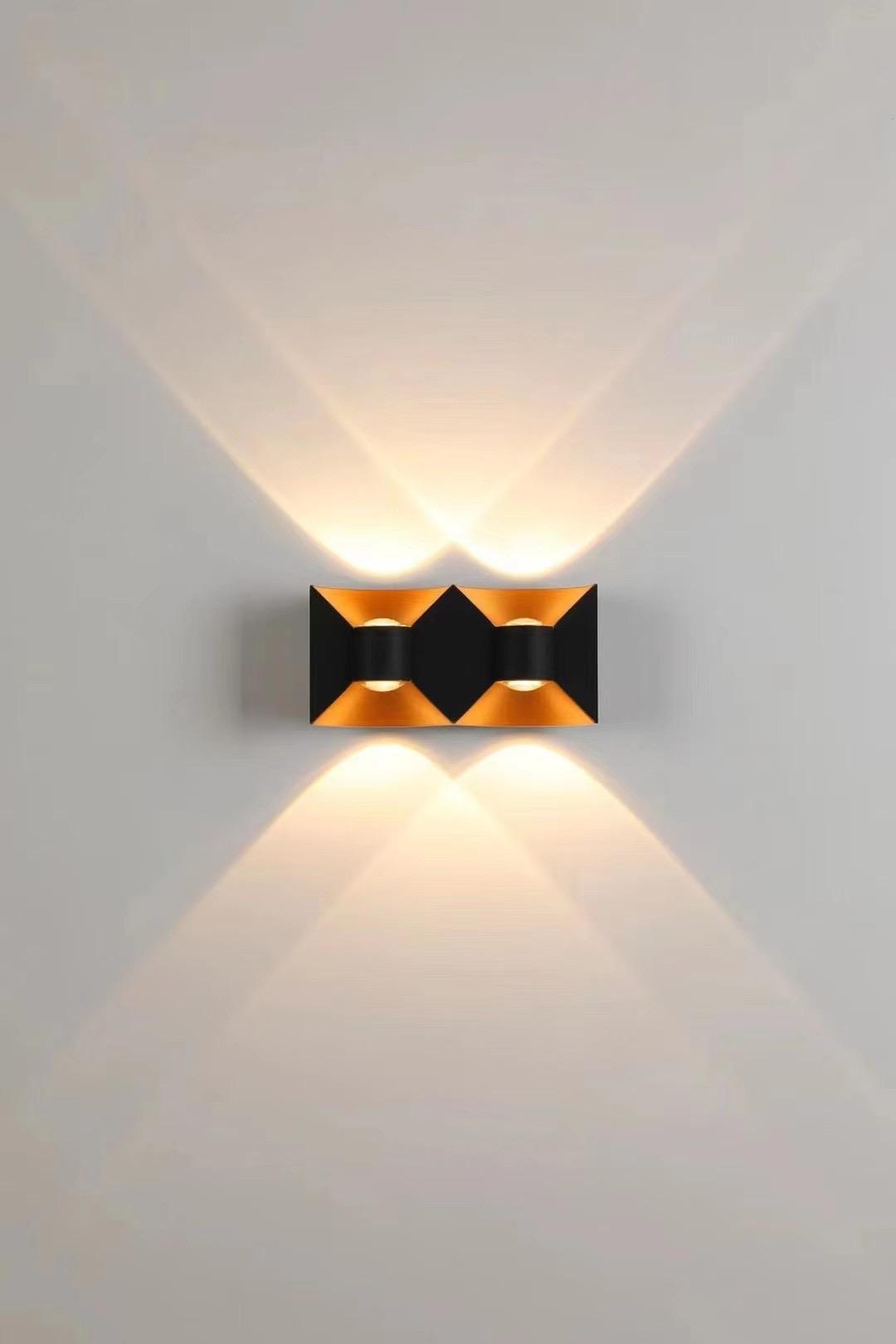 Lámpara de pared con lazo de 6W, luz de pared LED resistente al agua, precio de fábrica, carcasa en blanco y negro, luces decorativas para el hogar y el jardín