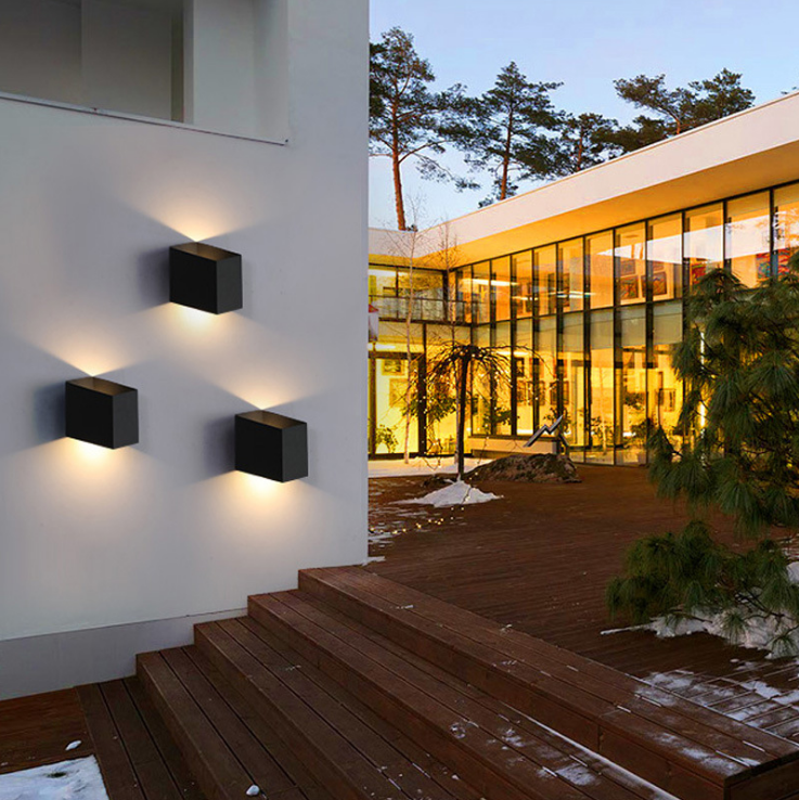 6W 12W Nueva COB Led Wandlamp Impermeable Exterior Arriba y abajo Iluminación de jardín con precio de fábrica Minimalista y moderno IP65