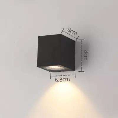 Lámpara de pared impermeable de un solo cabezal cuadrado de 5W lámpara de noche única lámpara de pared impermeable IP65 para decoración de jardín