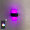 Tuya APP luz inteligente acrílico impermeable luz de pared redonda IP65 impermeable colorido lámpara de pared decorativa de moda