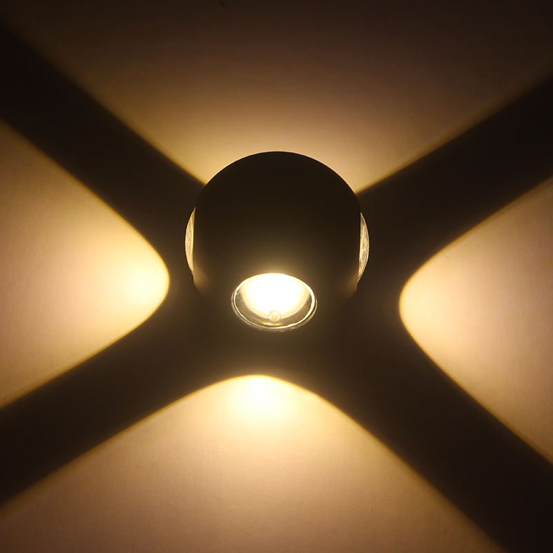 Luces de bola de llegada de gran tamaño de 12W, luz descendente para exteriores, luces multicolores, lámparas de pared externas, luminaria LED Wandlamp, lámparas de pared LED