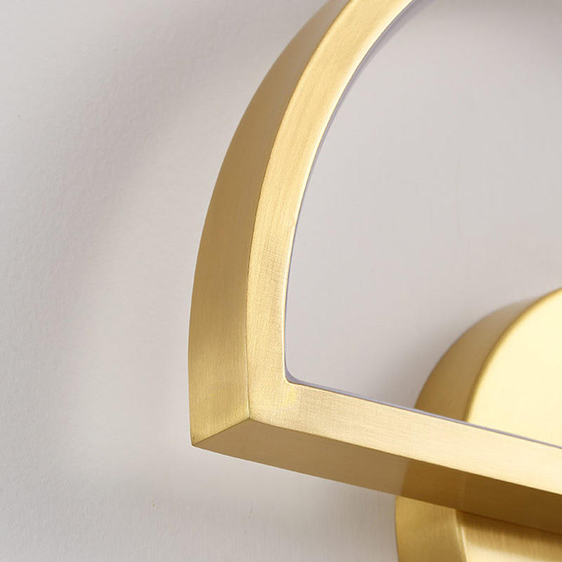 Lámpara de pared de cobre minimalista moderna, pasillo americano, pasillo, dormitorio, mesita de noche, lámpara de estudio, muebles de luz de espejo LED creativos nórdicos