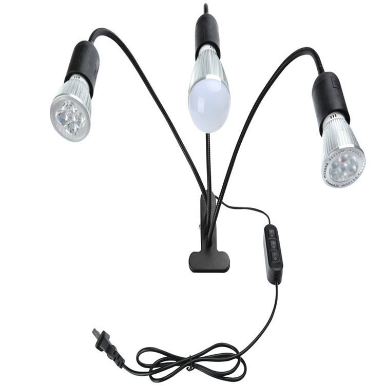 Bombilla de lámpara de clip LED transfronteriza Cabeza única Cabeza doble Soporte de lámpara de clip de tres cabezas E27 Soporte de lámpara universal con clip