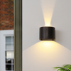 RGB APP 9W Control TUYA APP LED aplique de pared impermeable IP65 porche jardín arriba y abajo lámpara de pared Semicircular lámpara de pared impermeable