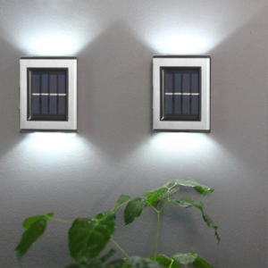 Lámpara solar 2LED IP65, lámpara impermeable para exteriores, lámpara de pared para patio para decoración de jardín y villa