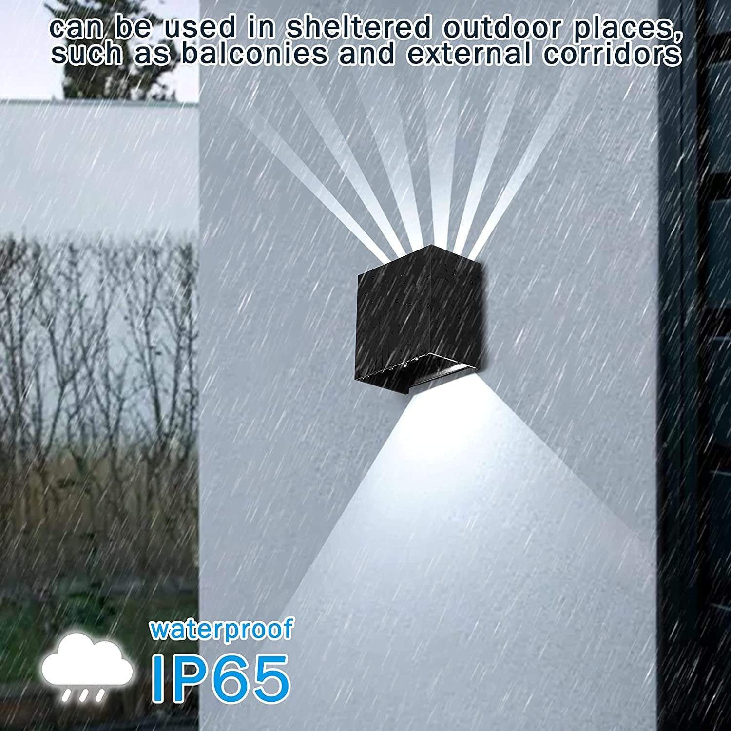 Lámparas de pared LED IP65 impermeables para exteriores/interiores, iluminación para escaleras, A85-265V, luz de arriba hacia abajo para jardín, pared de salón, decoración de la habitación del hogar