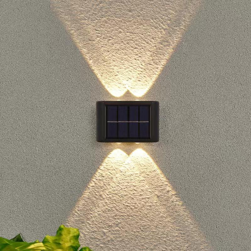  Luz solar de pared arriba y abajo, decoración exterior, jardín, patio, luz de pared para el hogar, impermeable, luminosa para exteriores