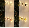 Lámpara de pared solar al aire libre impermeable hogar jardín terraza balcón, atmósfera decoración flor de ciruelo luz de noche