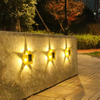 Lámpara de pared solar al aire libre impermeable hogar jardín terraza balcón, atmósfera decoración flor de ciruelo luz de noche
