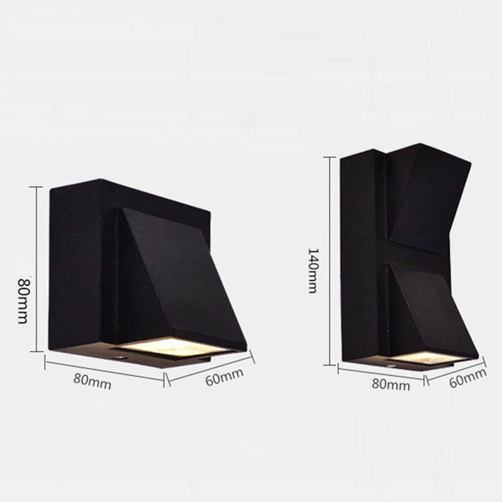 Lámpara LED de 5W y 12W para exteriores, lámpara resistente al agua, luz Led de pared moderna de aluminio hacia arriba y hacia abajo, luz Exterior para jardín, patio, porche