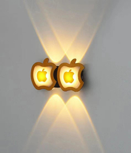 Lámpara de pared impermeable para exteriores de 4W, lámpara decorativa con diseño de manzana, lámpara Led de noche, candelabro de pared moderno, luz de pared hacia arriba y hacia abajo, jardín