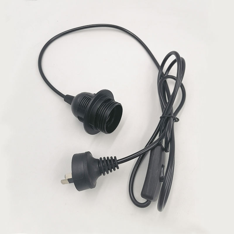 Portalámparas Cable E27 Base Bombilla Zócalo Colgante Luz Tela Metal Personalizado PVC Interruptor Estilo Cable Enchufe Plástico Dimmer Tornillo 