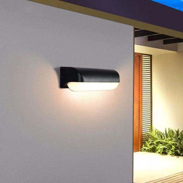 Lámpara LED de pared para exteriores de 12W, luz de pared led resistente al agua, luz simple para pasillo, escaleras, patio, luz de pared para balcón, súper brillante