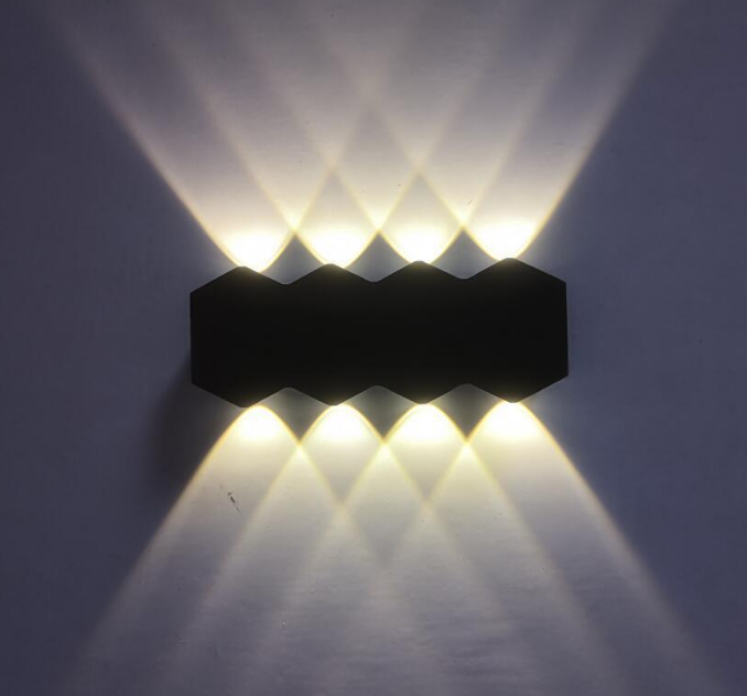 4W 6W 8W Nueva carcasa negra Carcasa blanca IP65 Impermeable Exterior LED Aplique de pared Luces hacia arriba y hacia abajo Luz montada en la pared