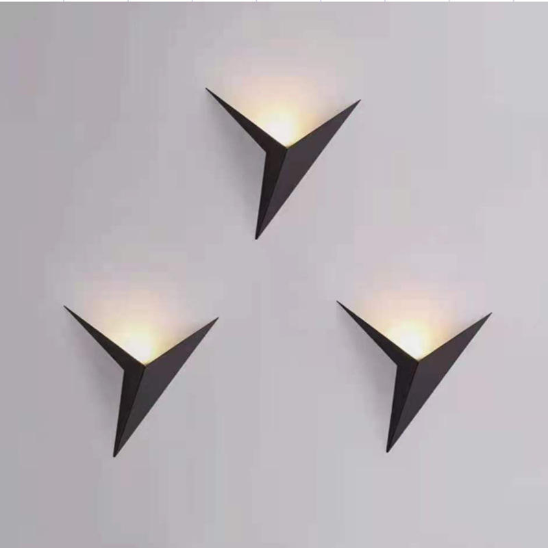 Luz de paso empotrada de aluminio Luz de pared de escalera led 3w Lámpara de cuerpo blanco luminoso negro interior luces de habitación led