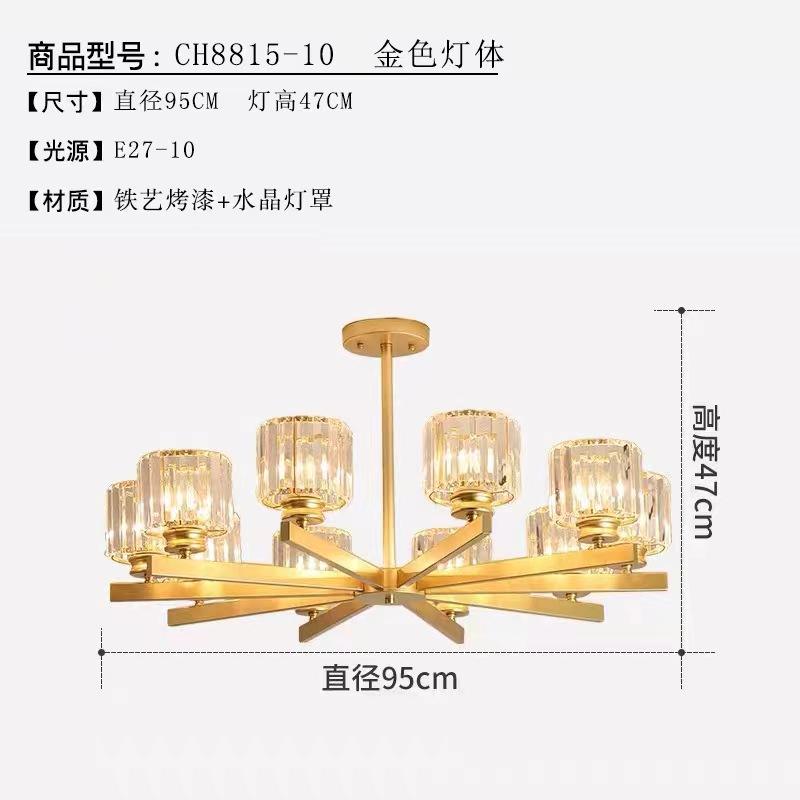 Candelabros modernos de 70W, candelabro de cristal, luces de techo para dormitorio, luz colgante Led negra, diseño nórdico, lámpara luminosa moderna de aluminio, iluminación para sala de estar, lámpara de techo para sala de embalaje