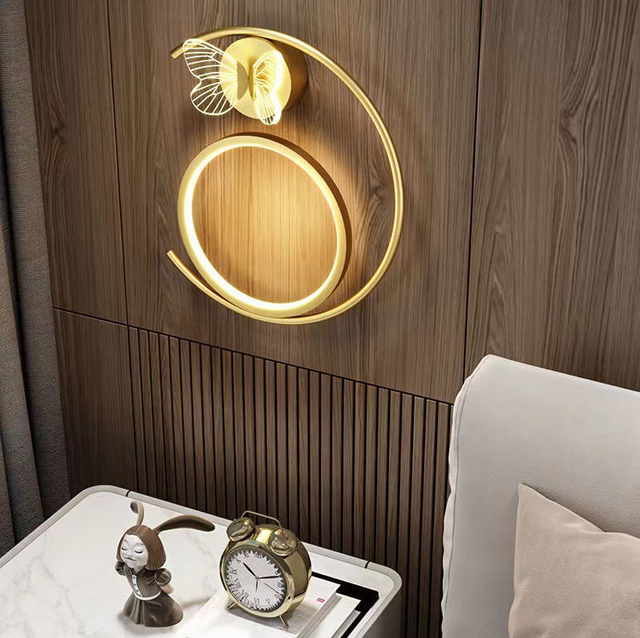 12W Mariposa LED Colgante Luces de pared Lámpara de noche Montaje en pared Iluminación interior nórdica Lámpara de noche Lámparas colgantes Decoración moderna de la sala de estar