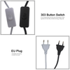 Enchufe AU EU US de 1,8 m, Cable de alimentación E27, Base de portalámparas de diente completo con Cable de interruptor 303 para bombilla LED colgante