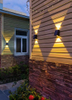 Arandela de pared solar para jardín al aire libre, lámpara de pared para el hogar, lámpara de iluminación impermeable hacia arriba y hacia abajo, lámpara de pared decorativa para jardín de Villa