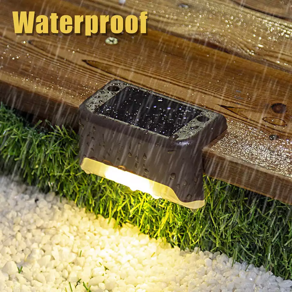 Lámpara de paso solar led luz solar para exteriores Luz de azulejo de pared led Lámpara de pie elegante para el hogar al aire libre a prueba de agua moderna luces de paso led empotradas luz de escalera