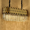 Candelabro de cristal LED Candelabros de comedor Candelabro moderno Bombilla E14 Candelabro de anillo para sala de estar Luz colgante Iluminación decorativa Estilo candelabro de cristal