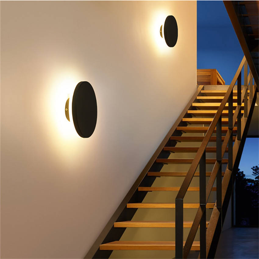 Lámpara de pared de eclipse solar Lámpara de concha redonda y cuadrada Apliques para exteriores Interior nórdico Para pasillo Pasillo Wandlamp Lámparas decorativas modernas Lámparas de pared para interiores