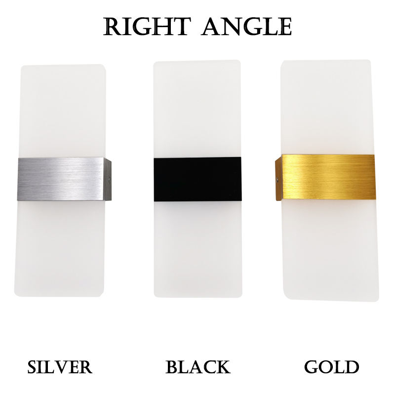 Lámpara de pared de acrílico de 6 W Lámpara de pared de acrílico redonda Lámpara de pared de acrílico rectangular Lámpara de apliques de pared LED para sala de estar Dormitorio Hotel Restaurante Iluminación