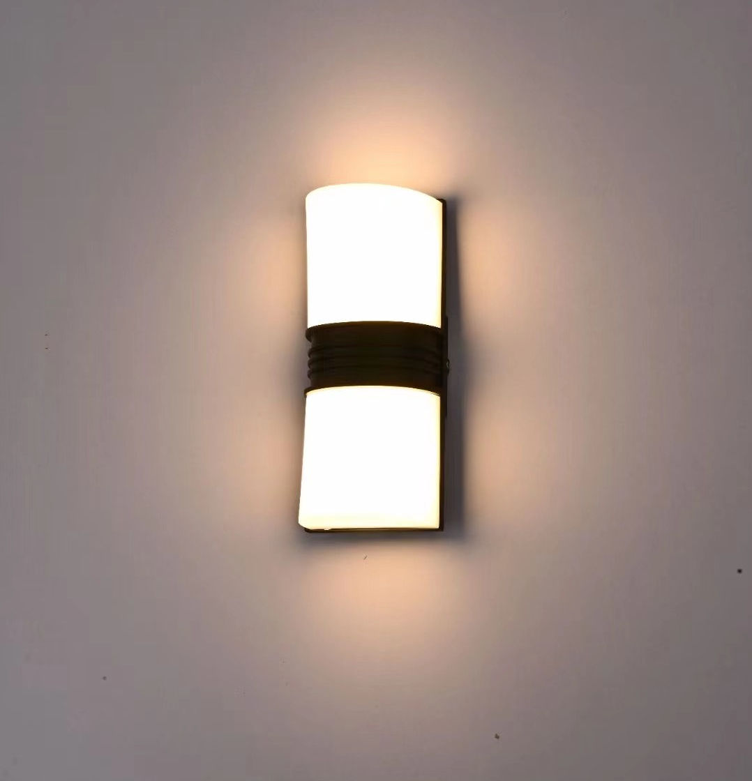 6W 12W LED moderna lámpara de pared impermeable para exteriores dormitorio interior sala de estar balcón luz de pared iluminación del hogar aplique de pared de aluminio