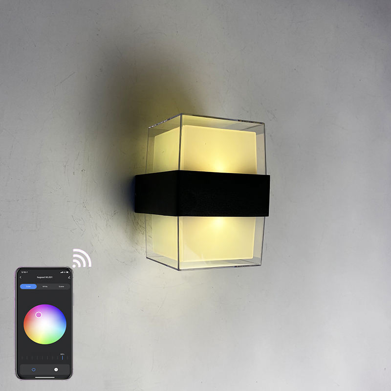Pared led para exteriores IP65 Tuya graffiti aplicación inteligente control colorido atenuación impermeable lámpara de pared para exteriores luz moderna para exteriores