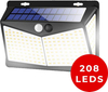 Lámpara solar para exteriores con sensor de movimiento Lámpara de pared solar 208 LED Iluminación de jardín impermeable con sensor para exteriores