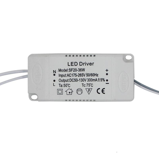 Hagood 36W Controlador LED Transformador de iluminación sin aislamiento Adaptador de fuente de alimentación del controlador de luminaria