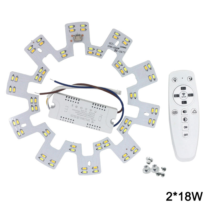 Candelabro de techo inteligente de 2,4G LED 5730 SMD Chip superficie de fuente de luz de repuesto con Control remoto para sala de estar cocina