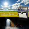 Lámpara solar exterior con sensor de movimiento - 97 LEDs - Luz blanca - Iluminación solar para jardín - IP65 a prueba de agua - Para jardín / Lámpara de pared