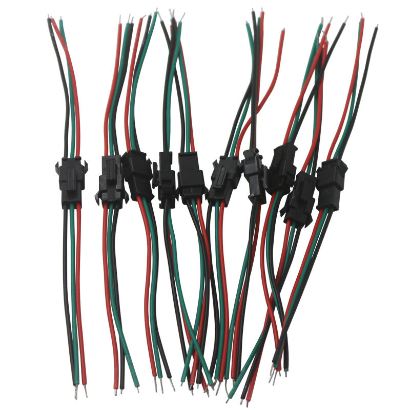 JST SM 3 pines/cabeza macho a hembra enchufe/cable conector rápido para tira de LED RGB WS2812B