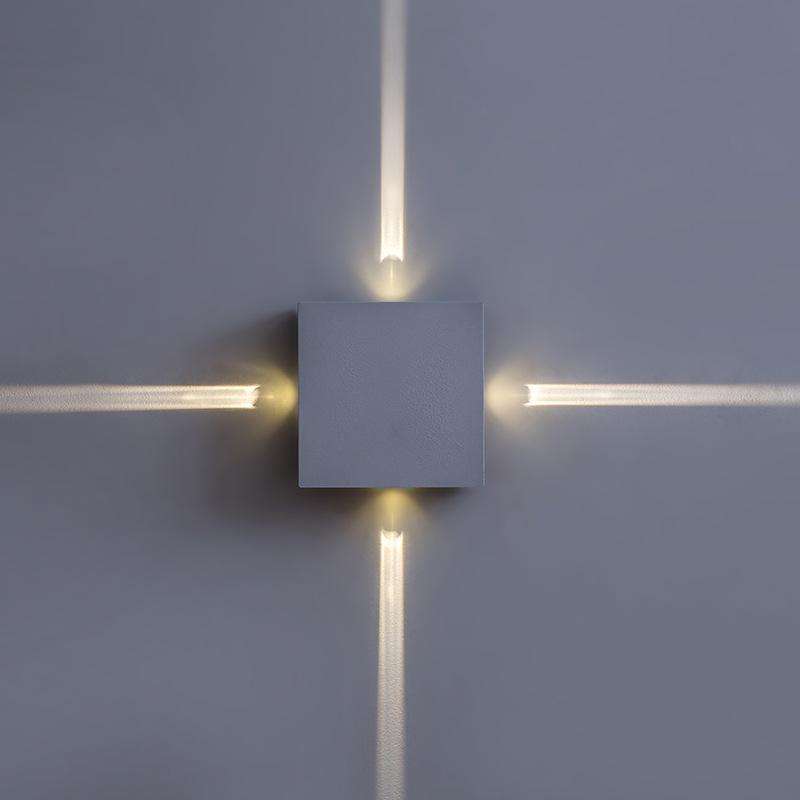 Lámpara de pared de estrella cruzada Led cuadrada de 4 W de alta calidad, aplique de iluminación para interiores, luz de truco con precio de fábrica
