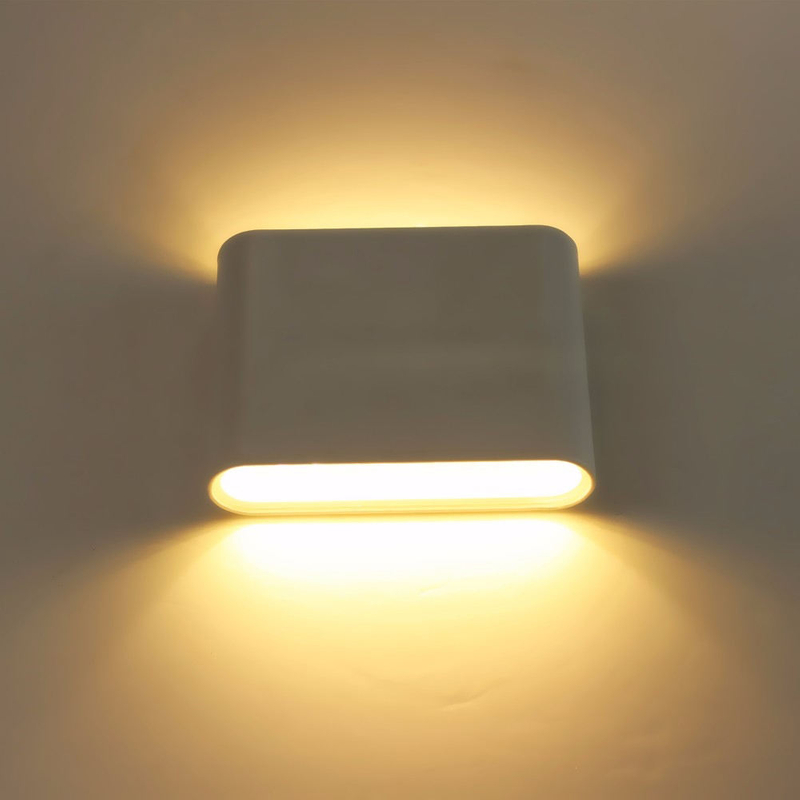Lámpara de pared bien diseñada, cuadrada, 6W, luz Led para exteriores hacia arriba y hacia abajo con iluminación impermeable de precio al por mayor de fábrica