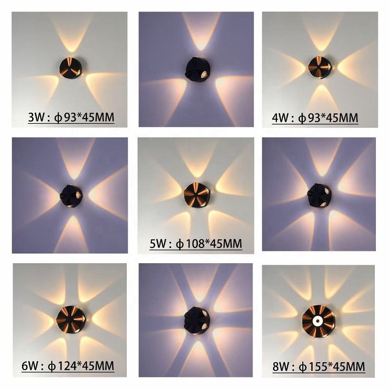 Lámpara de pared LED impermeable para exteriores, luz de pared para porche, jardín, dormitorio, candelabro nórdico moderno para interiores, luminaria 2/4/6/8/10/12W AC85-265V