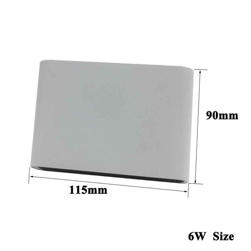 Lámpara de pared cuadrada de 12W blanca simple hacia arriba y hacia abajo, luz exterior para jardín de alta calidad con iluminación de luz de precio de fábrica