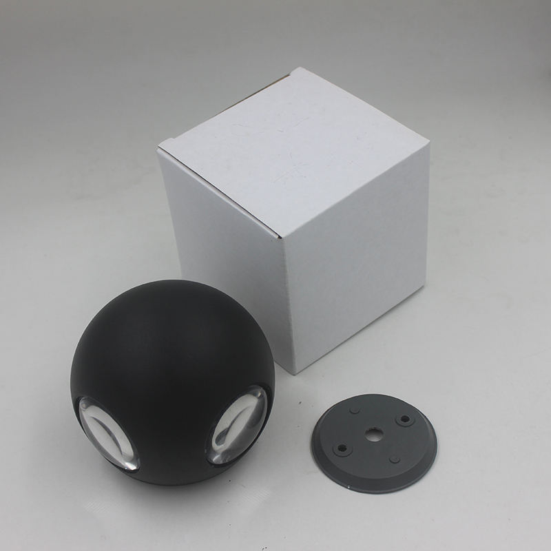 Bola redonda 6W 12W Escalera Highbright A prueba de herrumbre Deco residencial A prueba de agua IP65 Luz de pared LED de aluminio de alta calidad