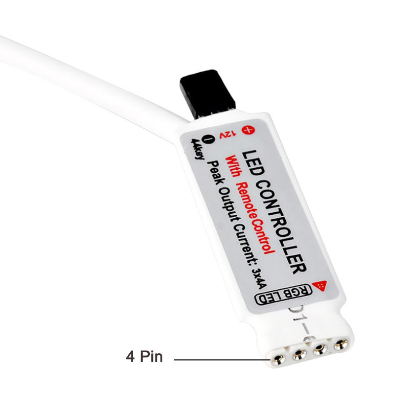 Controlador LED de 24 teclas, controlador remoto IR RGB DC12V con Mini receptor, regulador de intensidad de controlador LED apto para tira de luz LED RGB 5050/3528