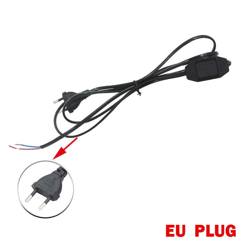 Regulable 1,8 m UE/EE. UU. Enchufe interruptor de luz interruptor redondo Cable de alimentación para lámparas LED pantalla luces de papel lámparas de estrellas