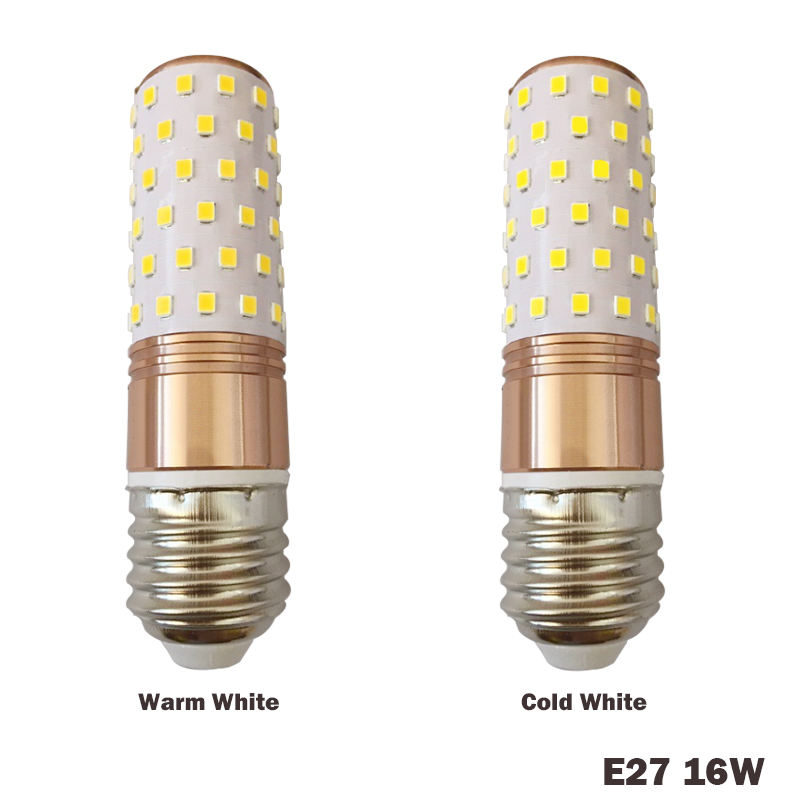 E14 E27 12W 16W Bombilla LED de maíz SMD2835 Bombilla LED 220V 3 Temperaturas de color LED integrado Foco de luz de vela