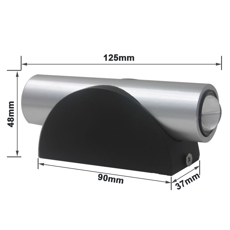 2W 6W Up Down Bed Room Accesorios de iluminación Lámpara de aplique de ahorro de energía Aluminio Buena calidad Aplique de pared de gama alta