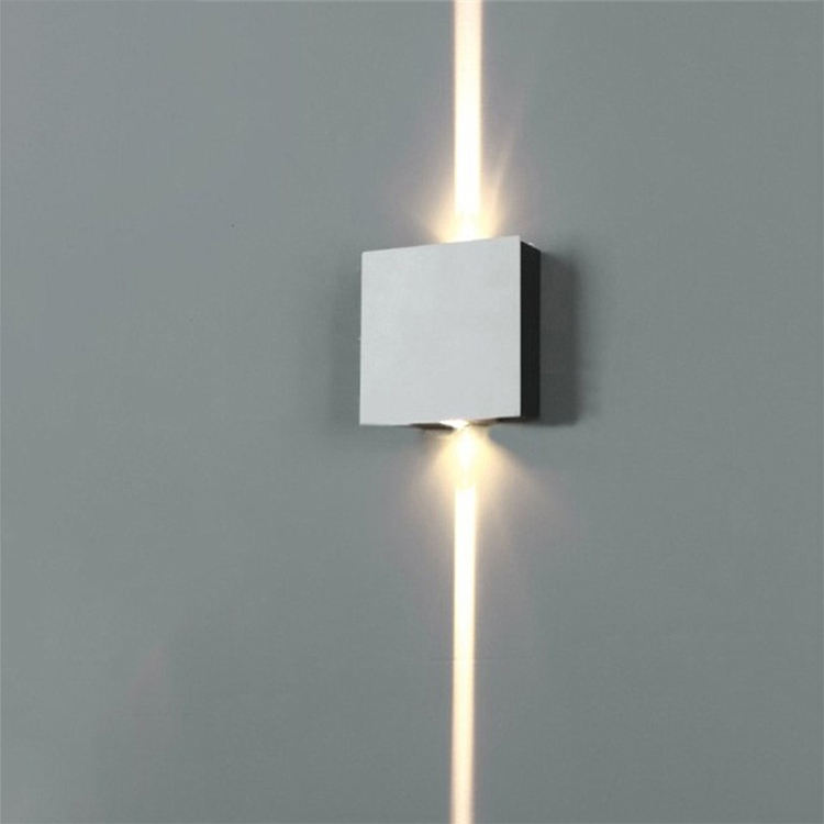 Aplique de pared led cuadrado de plata de buena calidad, lámpara de aplique para loft, precio de fábrica, iluminación interior moderna