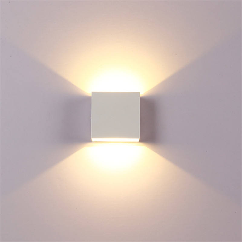 Lámpara de pared LED de 6 W para interiores, lámpara de pared LED de aluminio arriba y abajo, aplique de pared para dormitorio, iluminación impermeable