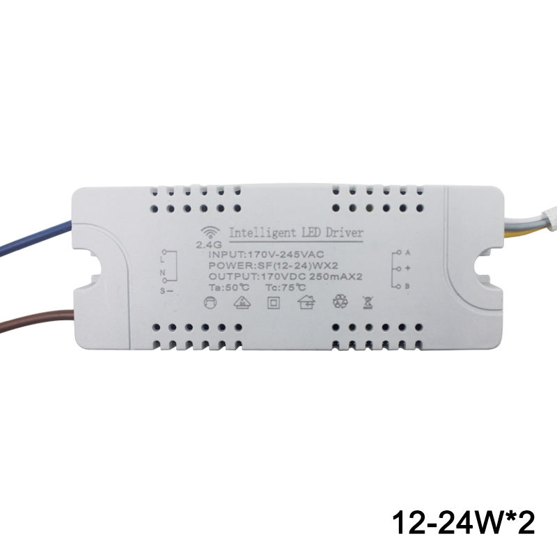 Controlador de plástico de seguridad WIFI de 2,4G, 15-24W, conexión Bluetooth, transformador de potencia de iluminación, AC100-240VLED, accesorio de iluminación de techo
