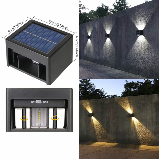 Lámpara solar de ángulo ajustable aplique de pared aplique de pared led aplique de pared led lámparas solares al aire libre lámparas solares al aire libre luz solar led