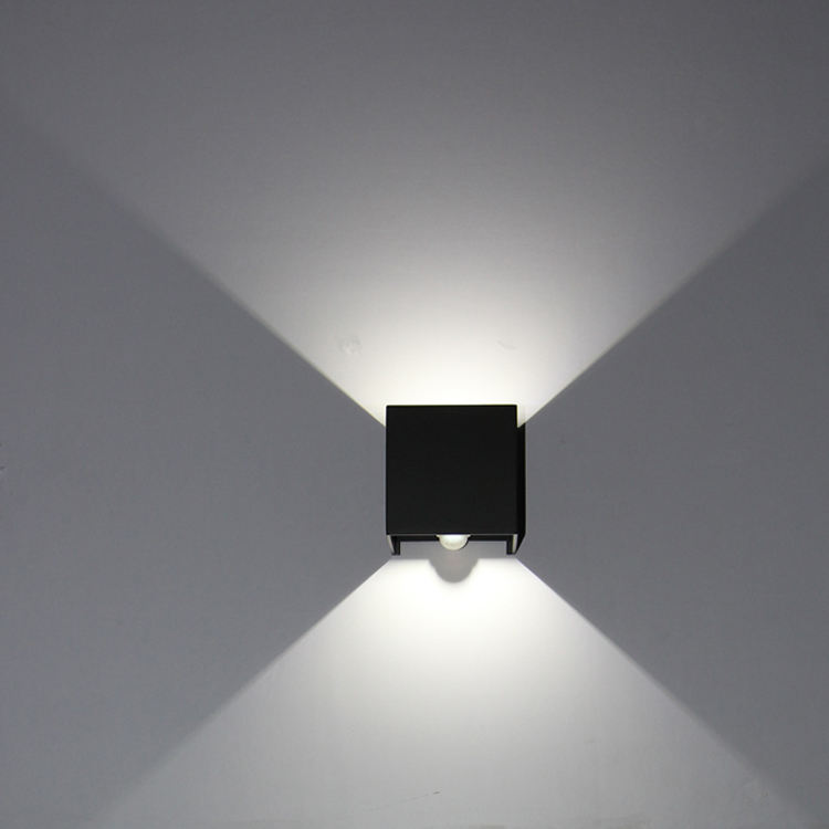 Luz de pared LED de 12W para exteriores, impermeable, IP65, lámpara de pared para jardín de porche con iluminación de decoración con sensor de movimiento