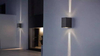 Impermeable al aire libre Ip65 Square Black White 20w Modern Led Lámparas de pared para jardín